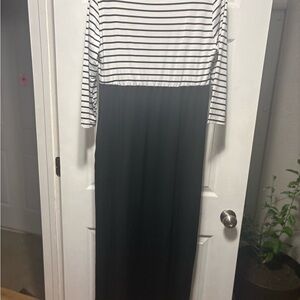 Striped Black and White Maxi Dress